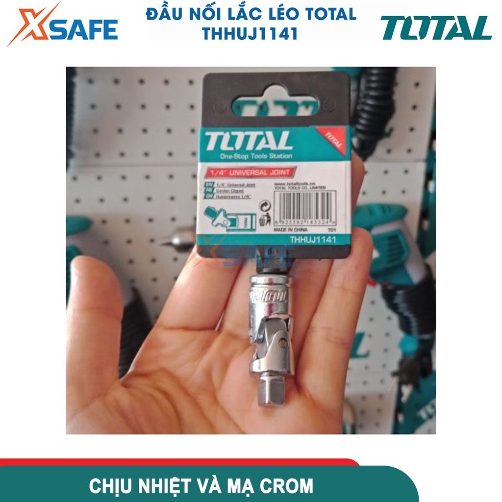 Đầu nối lắc léo 1/2 inch hoặc 1/4'' TOTAL | nối đầu tuýp Chất liệu 50BV30, mạ crôm và chịu nhiệt để kết nối cần tuýp