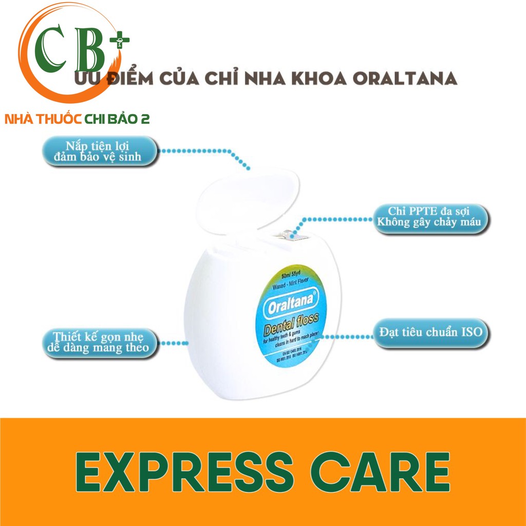 ✅ [CHÍNH HÃNG] Chỉ nha khoa Oraltana Dental floss (cuộn 50m).