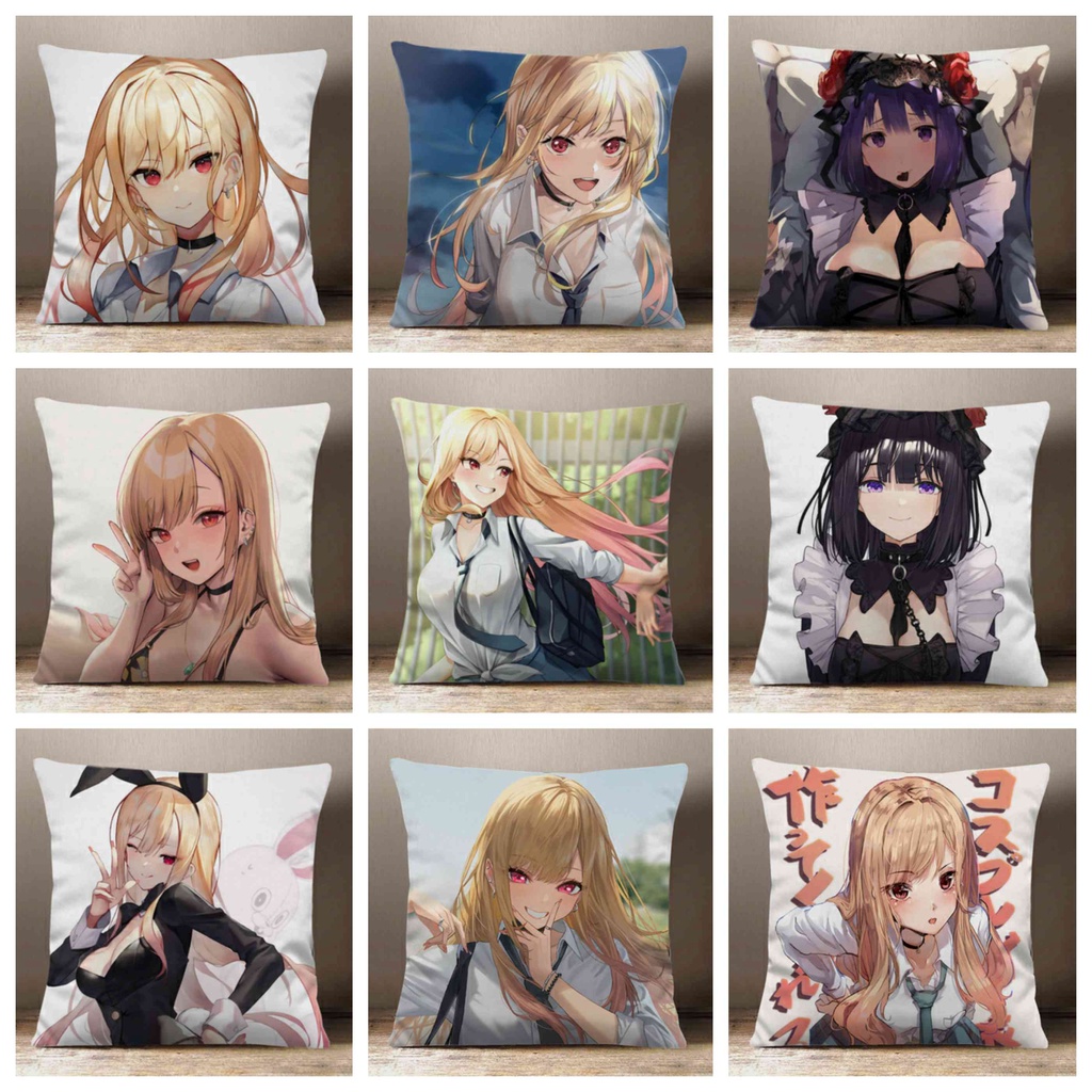 (nhiều mẫu) Gối IN HÌNH My Dress-Up Darling Cô búp bê đang yêu anime chibi gồm cả vỏ và ruột êm ái chất đẹp