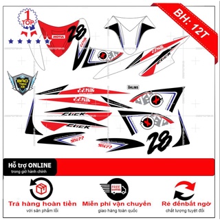 Tem rời dán xe click 110 yypang dán xe trắng - bi decal