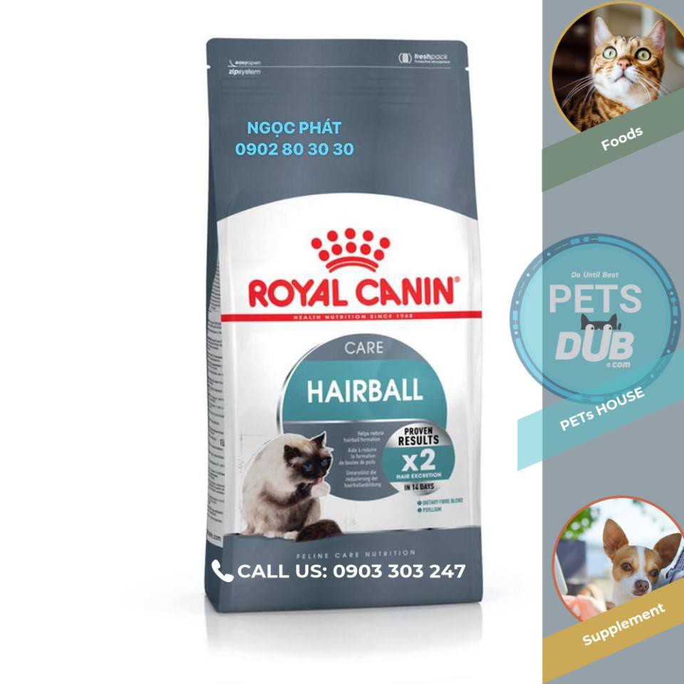 Thức ăn cho mèo nuôi trong nhà dễ bị rụng lông từ 1 đến 10 tuổi Royal Canin HairBall Care 2kg (PETs dub)