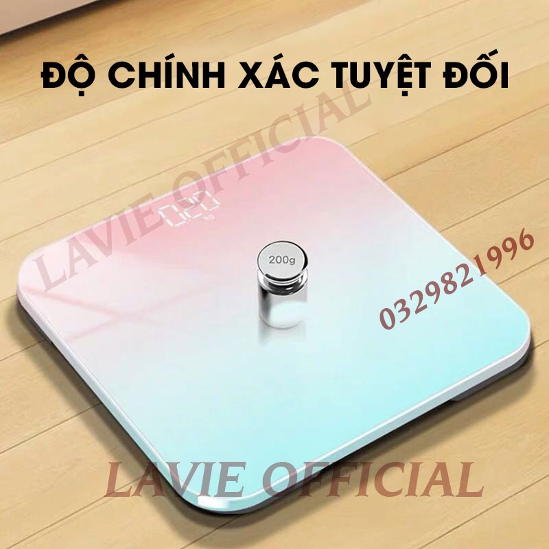 Cân Sức Khỏe Gia Đình Cân Điện Tử Siêu Chính Xác Mặt Kính Cường Lực, Màn Hình LCD Cao Cấp Chịu Tải 180kg