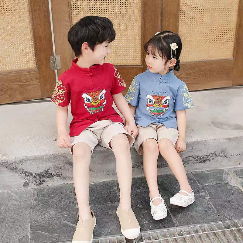 Bộ đồ năm mới bằng vải lanh cotton phong cách Hán phục cổ điển Trung Hoa