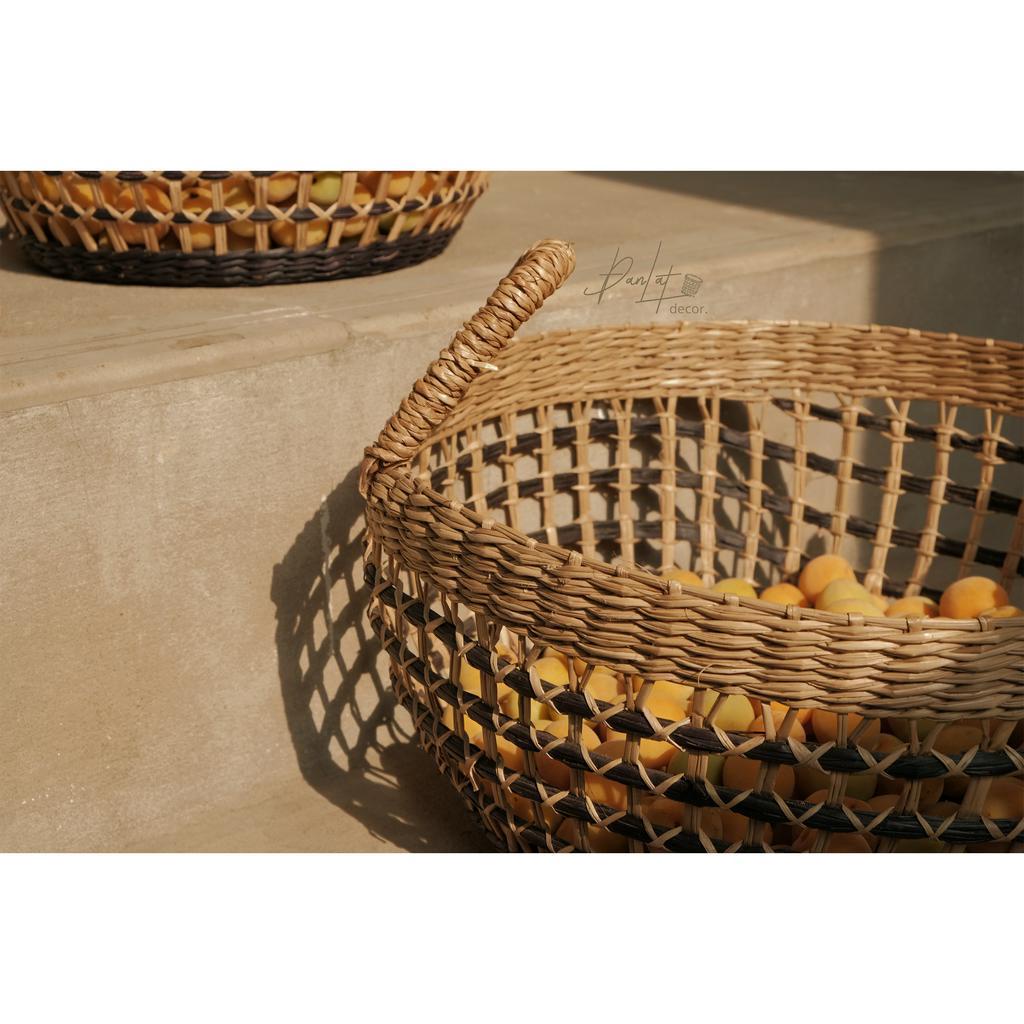 Giỏ cói đan, rổ cói có quai xách đựng đồ, trái cây, trang trí - Handicraft Seagrass Basket