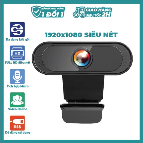 Webcam máy tính FULL HD 1080P siêu nét có MICRO tích hợp