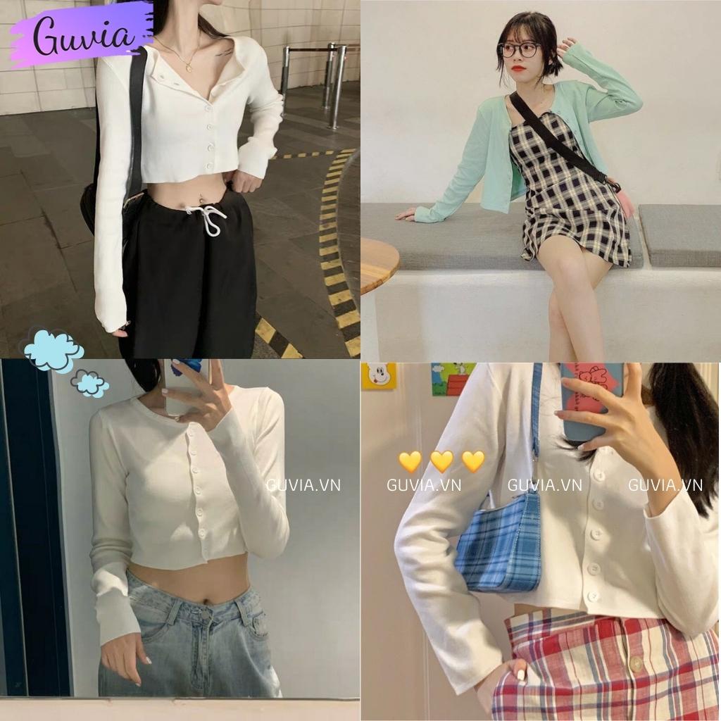 Áo Croptop Tay Dài Nữ YAN Ulzzang, Áo thun nữ dài tay chất vải tốt mặc đẹp CRT 7 GUVIA