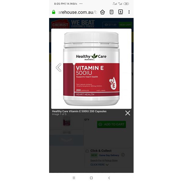 VITAMIN E HEALTHY CARE 500IU 200V