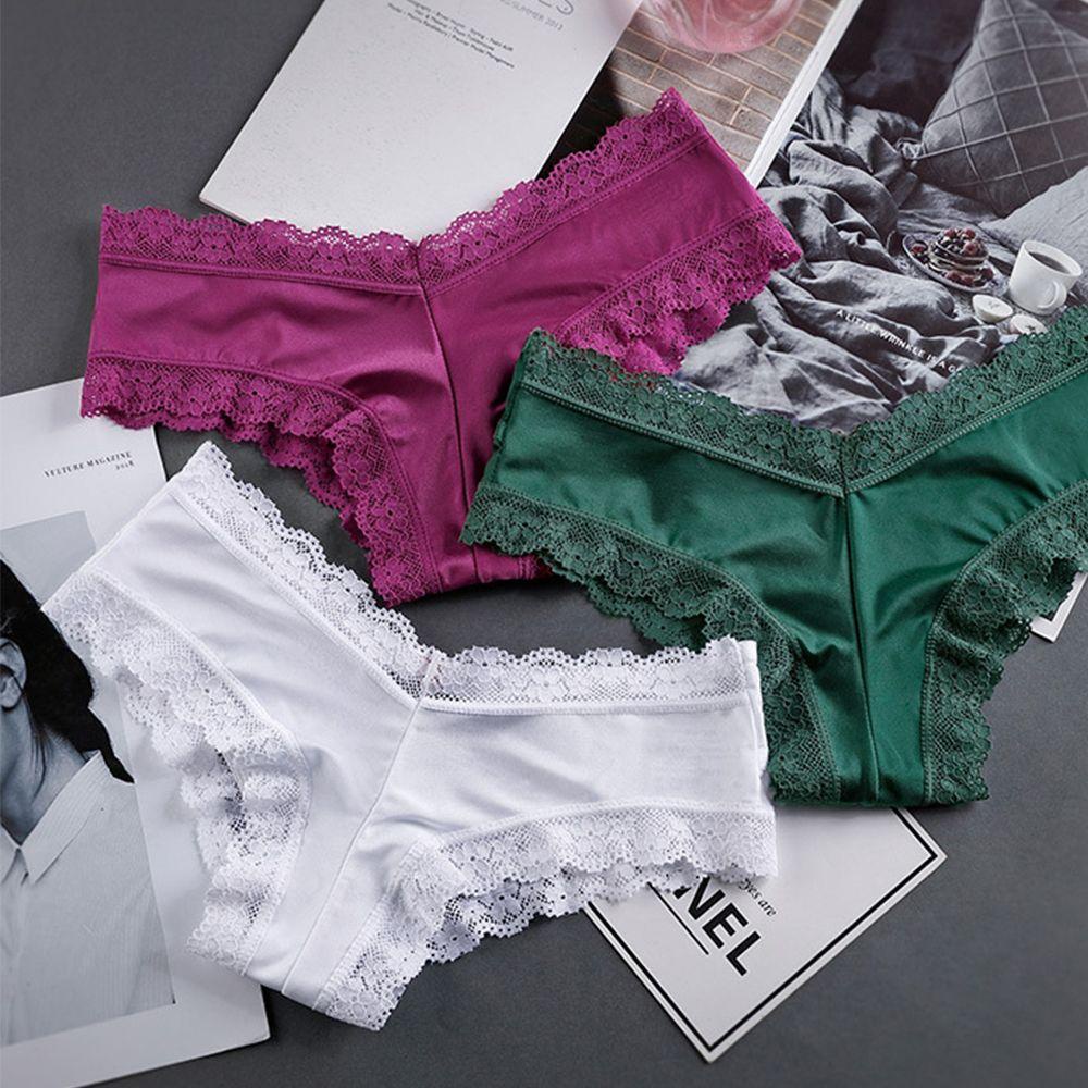 OCEANMAP Quần Lót Lụa Lạnh Thoáng Khí Lưng Thấp Thiết Kế Khoét Rỗng Thời Trang Quyến Rũ Cho