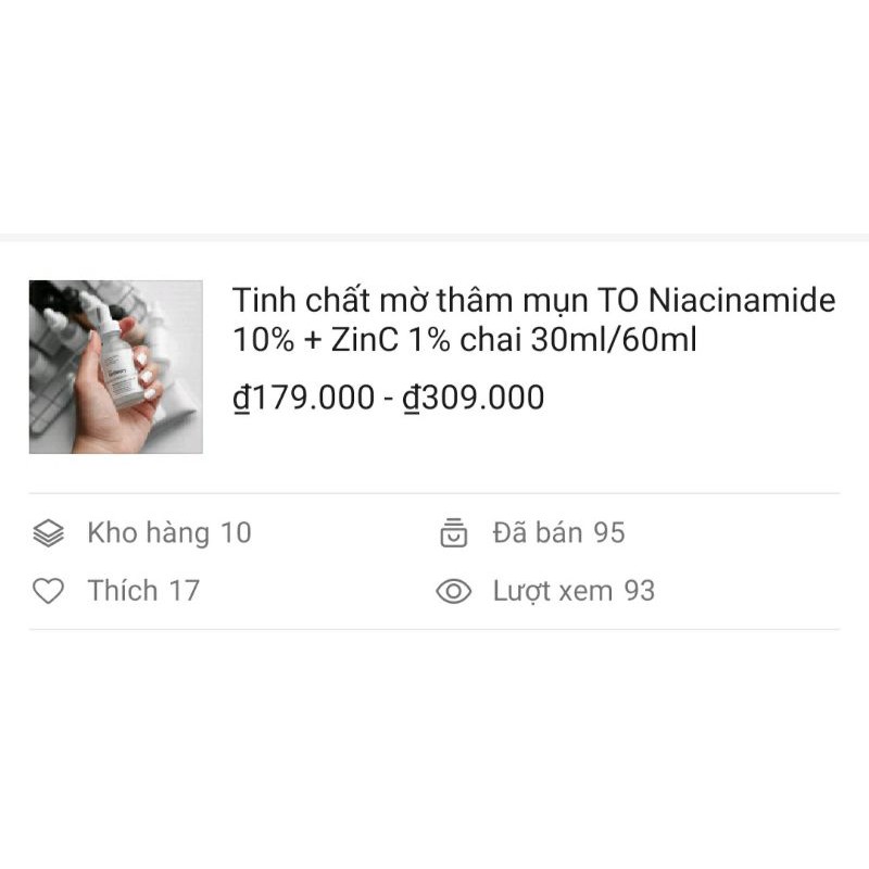 Tinh chất giảm thâm, sáng da The Ordinary Niaciname