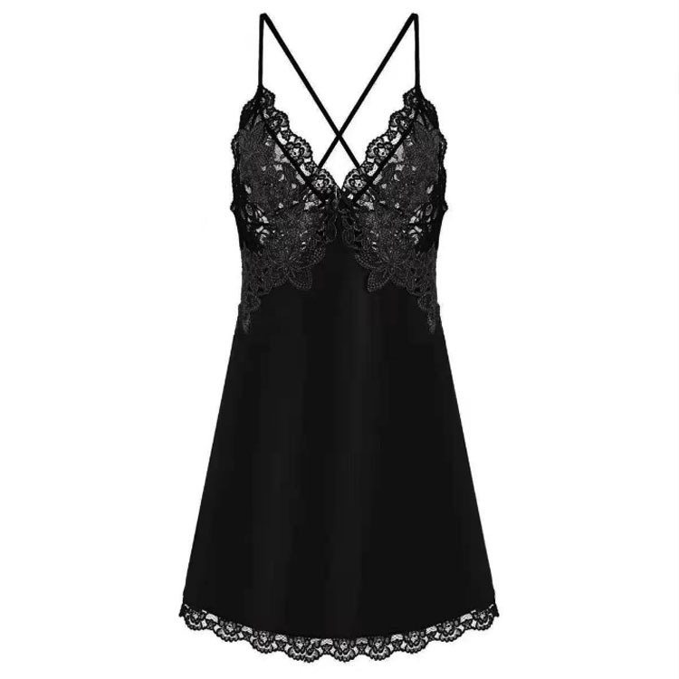 Đầm Ngủ Ren Hở Lưng + Quần Lót Chữ T Gợi Cảm