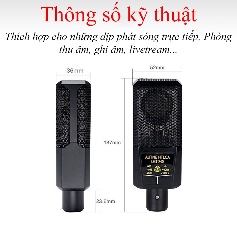 Bộ thu âm Sound Card XOX K10 10th Bản 2020 Và Micro Thu Âm LGT 240 livestream, thu âm chuyên nghiệp