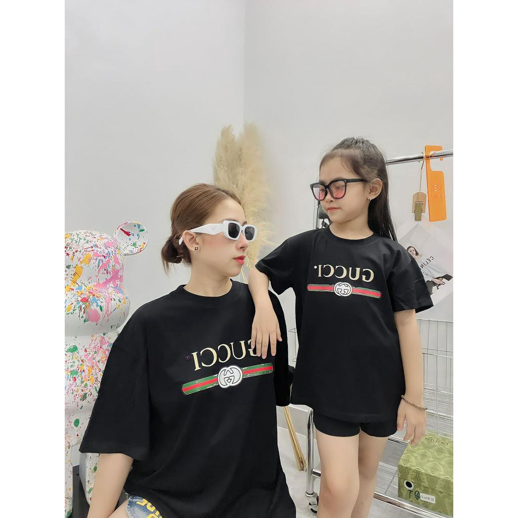 Áo đôi mẹ và bé/ áo gia đình cotton GUCI cho bé cực chất