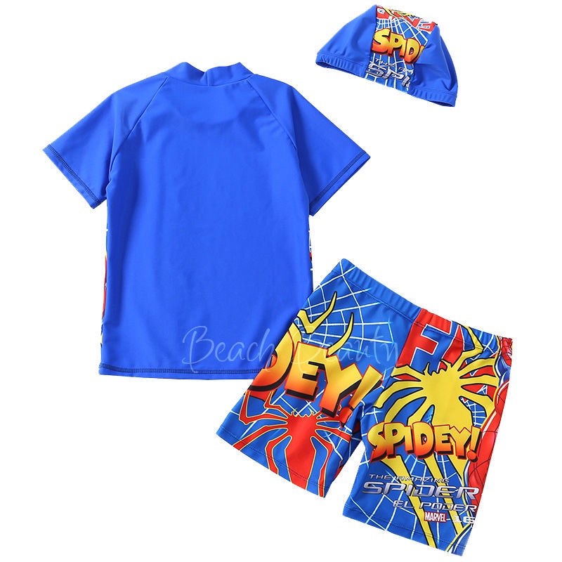 ♛Bộ Đồ Bơi In Hình Superman/Siêu Nhân/Captain America Cho Bé Trai