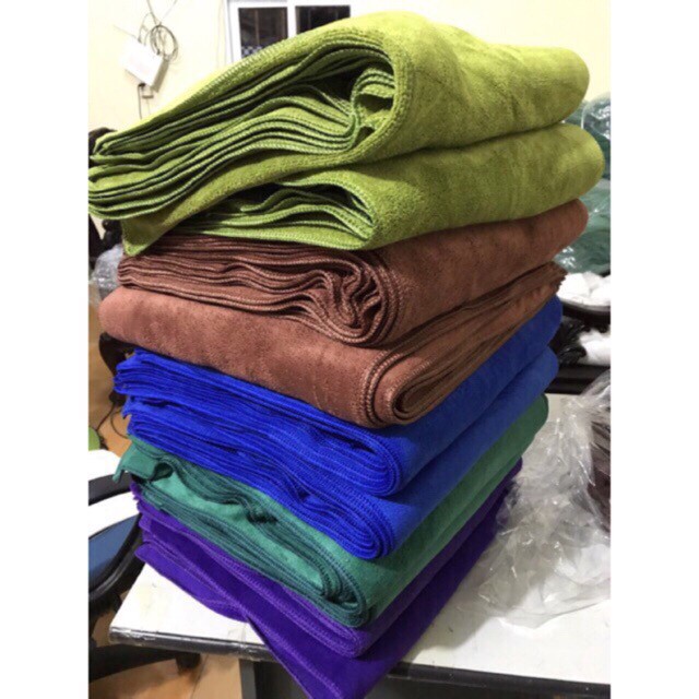 Combo 30 khăn lau đầu đa năng 35x75cm (10 xanh dương + 20 tím)