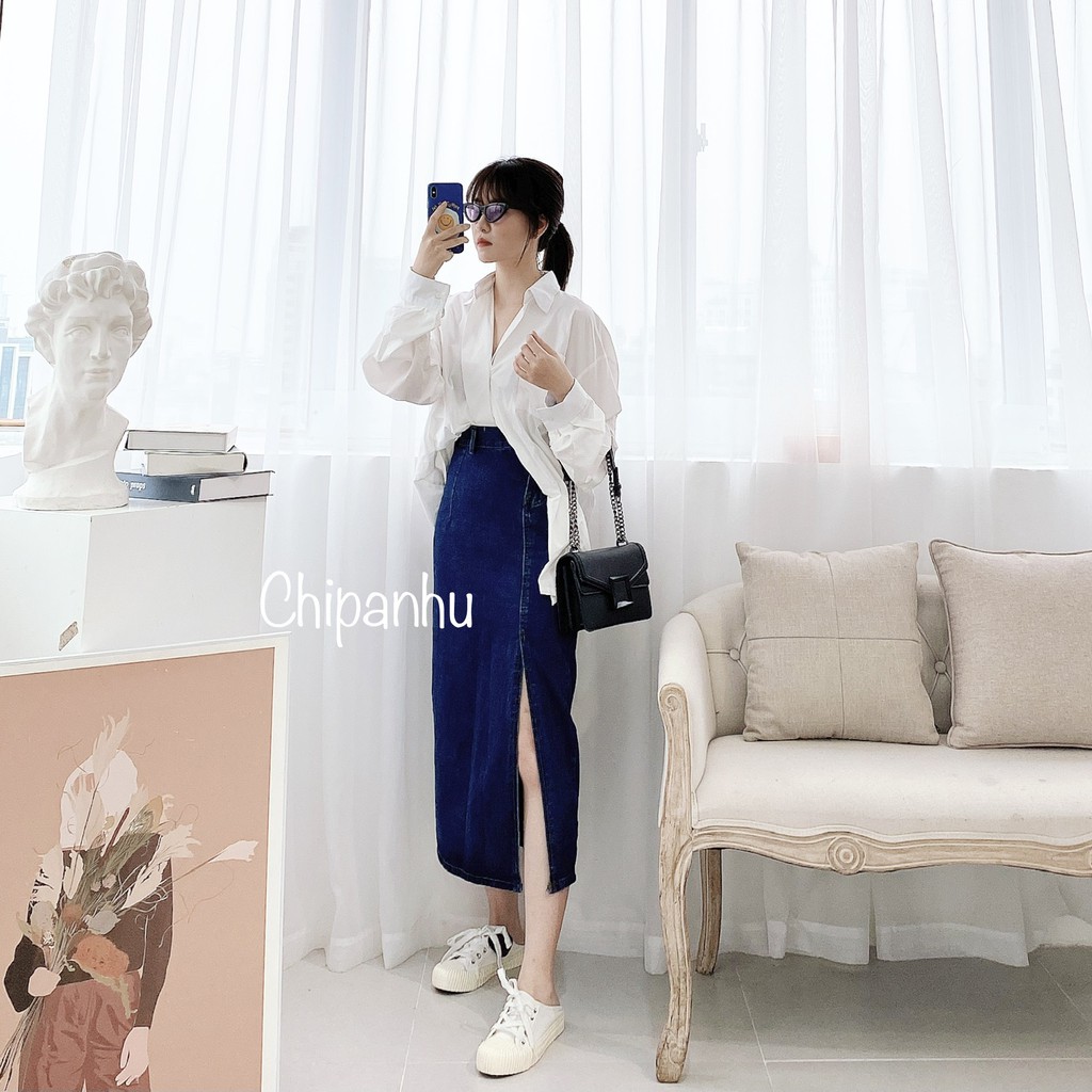 CHÂN VÁY BÒ DÀI ĐẬM XẺ CVB5890 | BigBuy360 - bigbuy360.vn