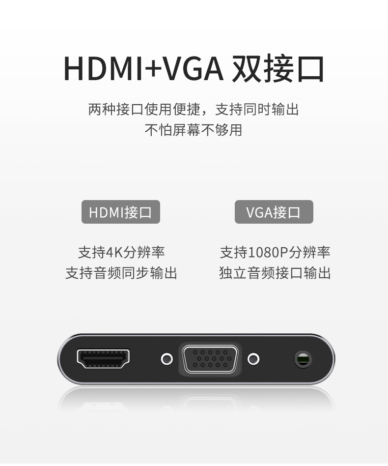 Type-c to HDMI VGA Hub 4K Three-in-One Expansion Dock USB-C Apple Notebook to Projector