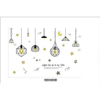 Decal dán tường bóng đèn hiện đại