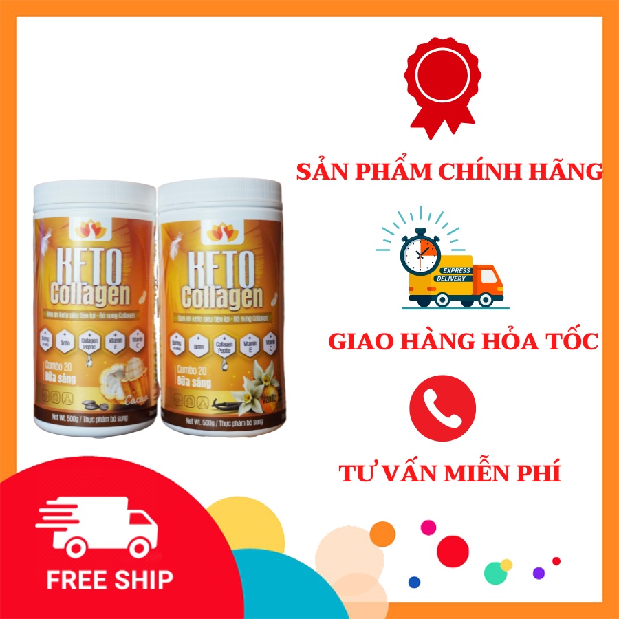 💖Combo 2 hộp sữa lắc Keto Collagen -🧍‍♀️ Bữa ăn cho người muốn giảm cân