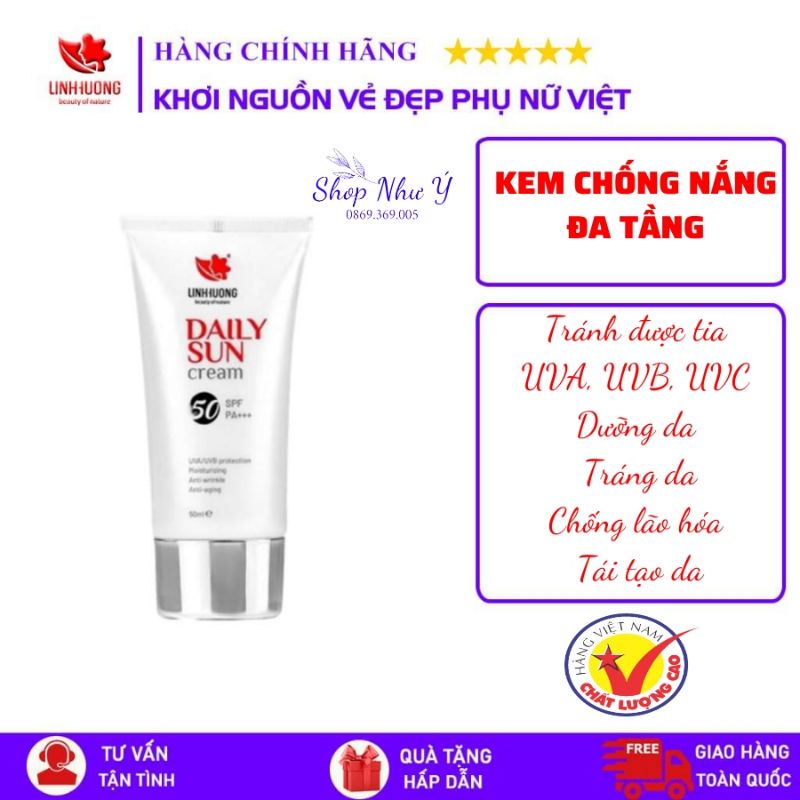 Kem chống nắng đa tầng Daily Sun Linh Hương 50ml (chính hãng)