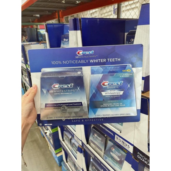 Miếng dán trắng răng Crest Mỹ 3D White - set 2 hộp.