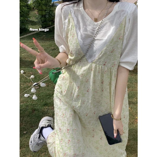 Đầm Maxi Hoa Cổ Chữ V Thời Trang Mùa Hè