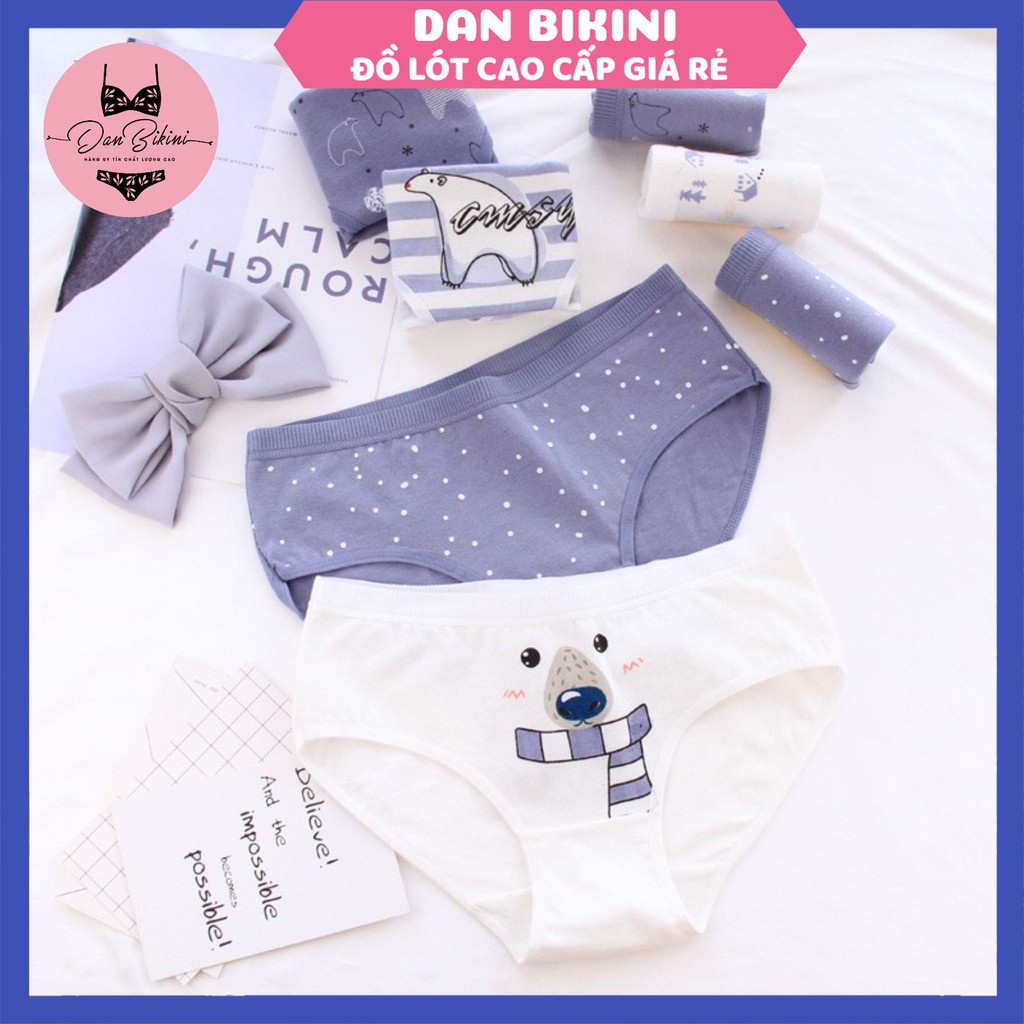 Quần Lót Nữ Cotton Dễ Thương thoáng mát hình gấu đáng yêu mã 0745