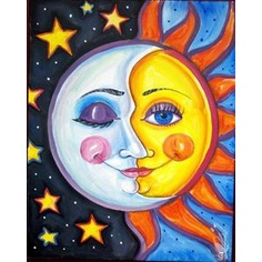 Bộ Tranh Đính Đá 5d Họa Tiết Mặt Trăng Trừu Tượng Độc Đáo Kích Thước 30x40cm Diy Dùng Trang Trí