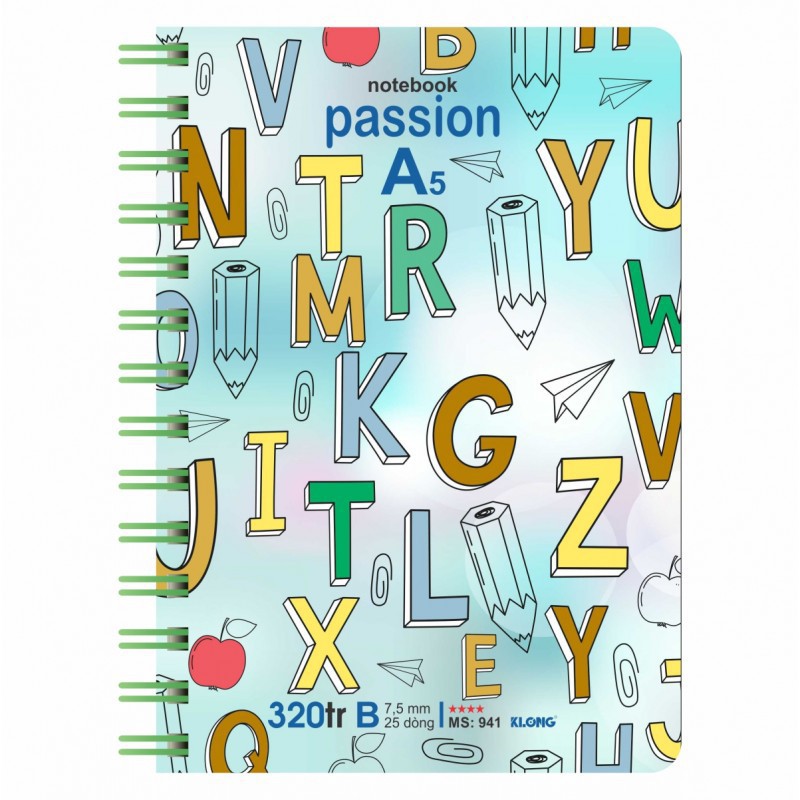 Sổ lò xo kép dọc KLONG A5 - 320 trang MS 941