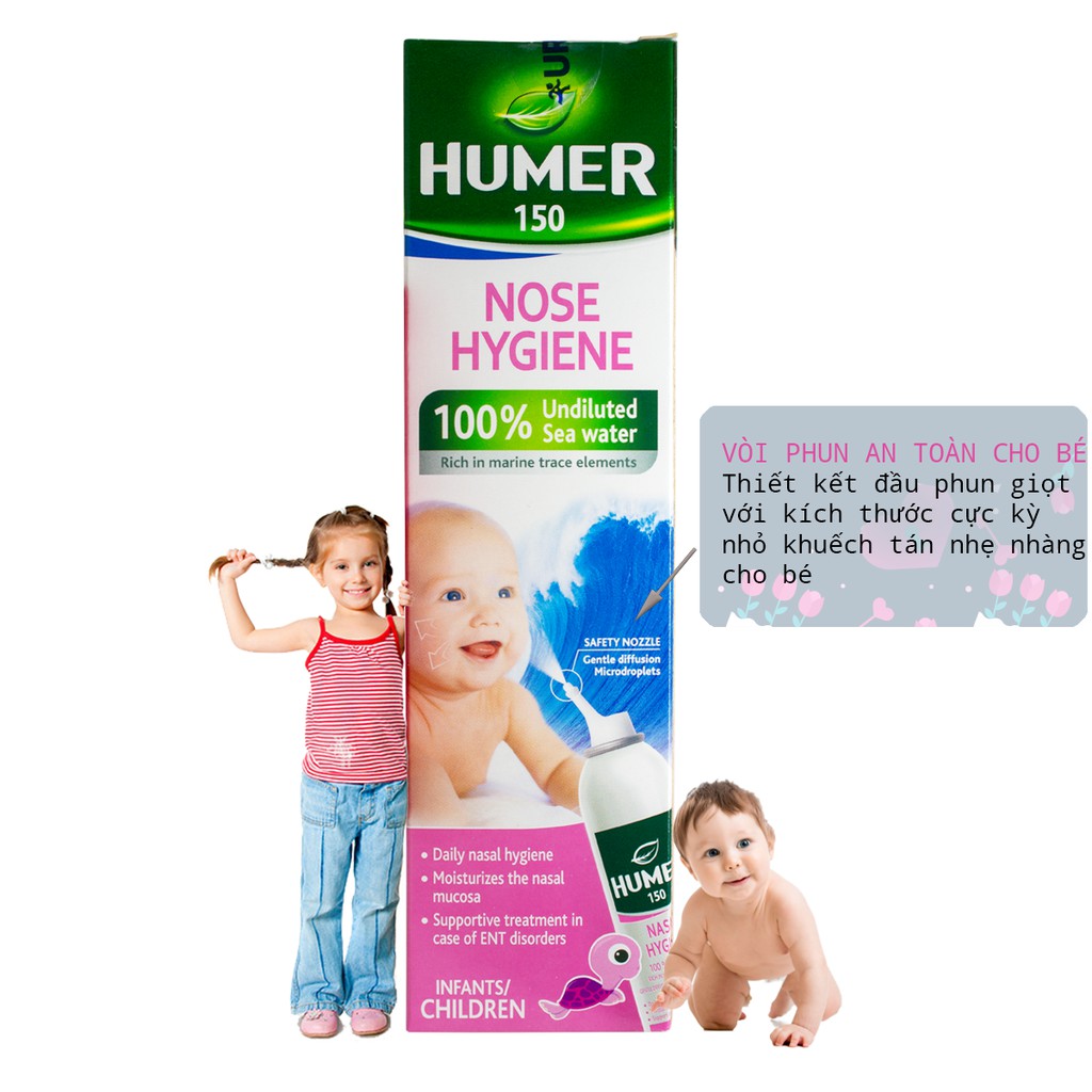 Dòng Nước Muối Biển Humer Cho Trẻ Sơ Sinh Trẻ Em Và Người Lớn Dung Tích 150ml