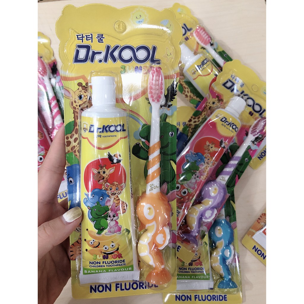 Set kem đánh răng Dr.Kool 75g + Bàn chải cho bé