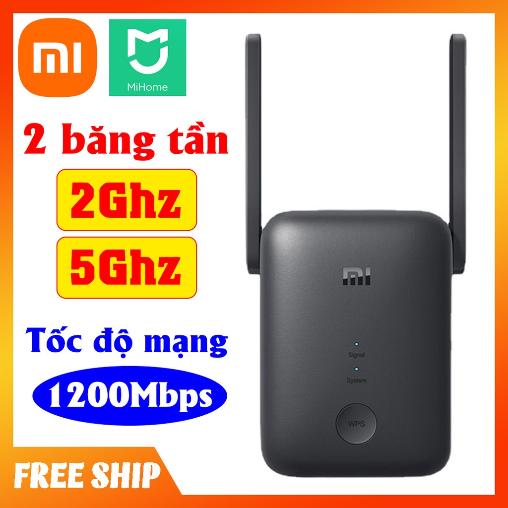 [Bản Quốc Tế] Kích sóng WiFi Xiaomi Extender AC1200 2022 hỗ trợ 2 băng tần 5Ghz tốc độ mạng 1200Mbps sóng siêu khoẻ