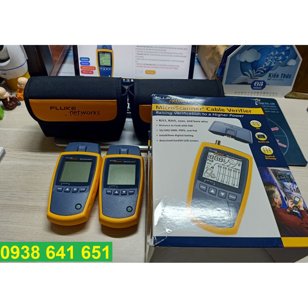 Máy test cáp kiểm tra sự cố dây mạng Fluke (Mỹ) Micro Scanner2 MS2-100. BH 12 tháng