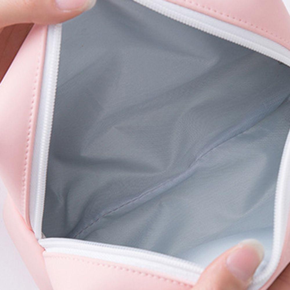 Túi Đựng Mỹ Phẩm Da PU Màu Kẹo Ngọt Có Khóa Kéo Tiện Dụng