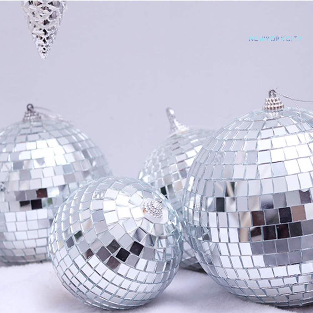 Bộ 6 Quả Cầu Kính Tráng Gương Dùng Trang Trí Cây Thông Giáng Sinh