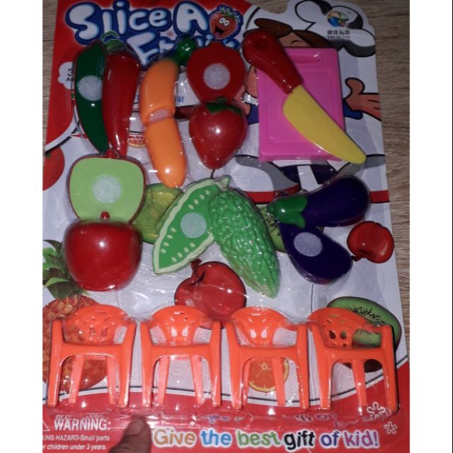 Bộ đồ chơi bếp trái cây và 4 chiếc ghế bằng nhựa No.416