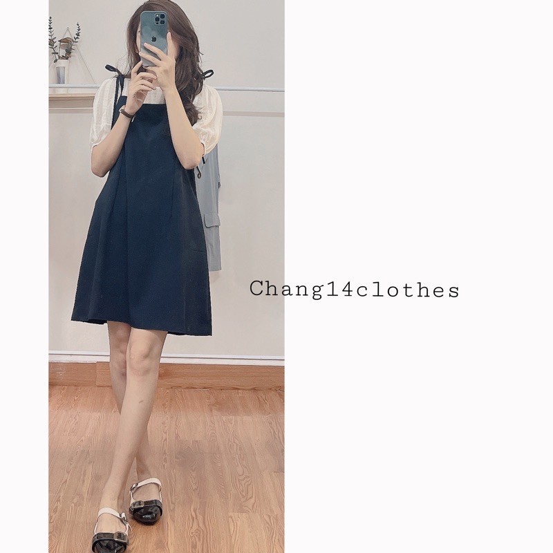 Set yếm lụa dáng ngắn dây cột nơ | BigBuy360 - bigbuy360.vn