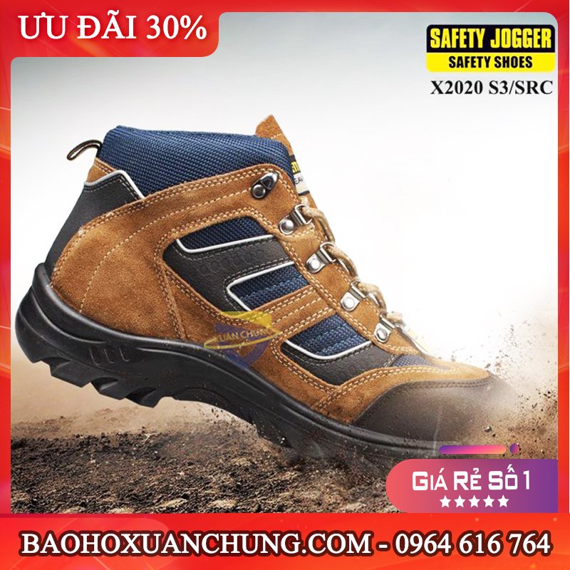 Giày bảo hộ lao động nam Jogger X2020P S3, giày bảo hộ thoáng khí, chống đinh, chống va đập