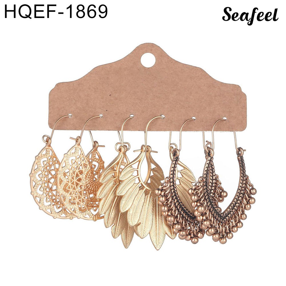 Set 3 Cặp Hoa Tai Thời Trang Dành Cho Nữ