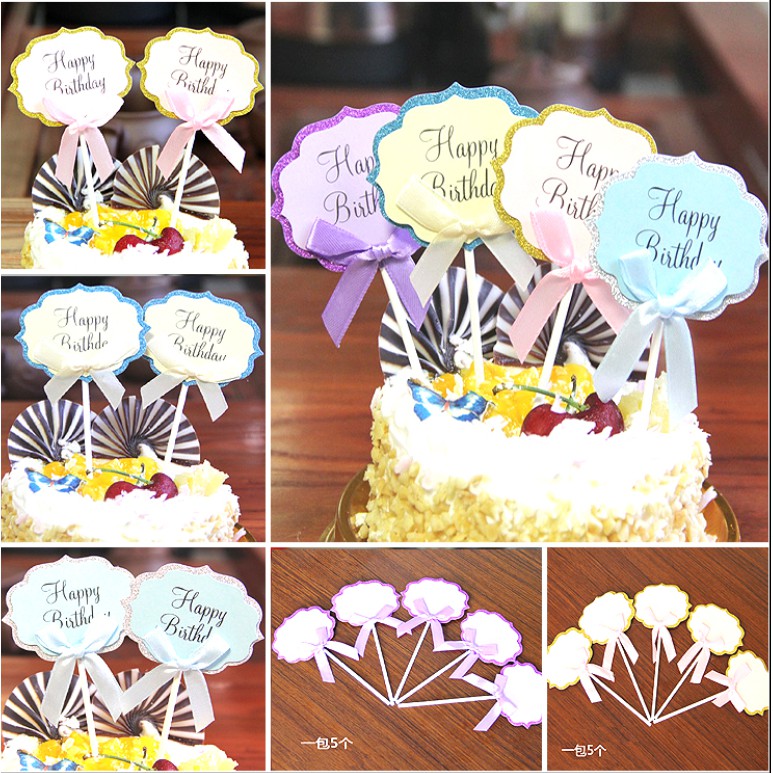 Combo 50 topper thiệp cắm Happy Birthday -cao 12Cm, hình cắm happy birthday, topper cake