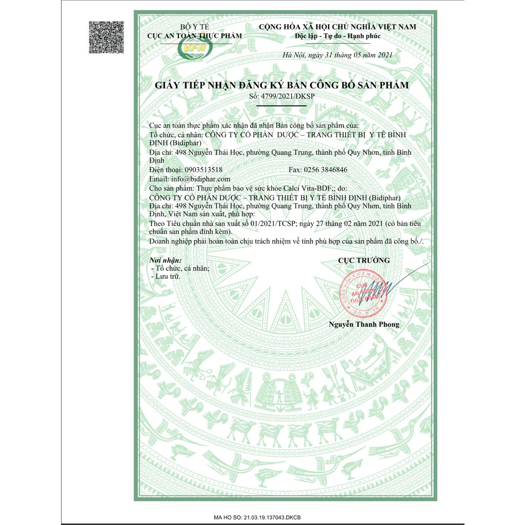 Calci Vita - BDF 10ml - Ống Uống Bổ Sung Canxi Cho Người Loãng Xương, Phụ Nữ Mang Thai