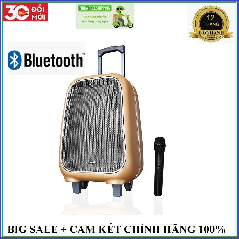 Loa di động Soundmax M6 - 80W : Bluetooth, tặng kèm mic-Hàng Chính Hãng