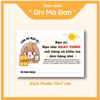 [ Sẵn ] Combo 100 Tem Dán Hộp , Ghi Mã Đơn, Nhắc Nhở Quay VIDEO