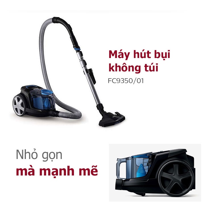 Máy hút bụi dạng hộp Philips FC9350 - 1800W, bảo hành 2 năm | Hàng chính hãng