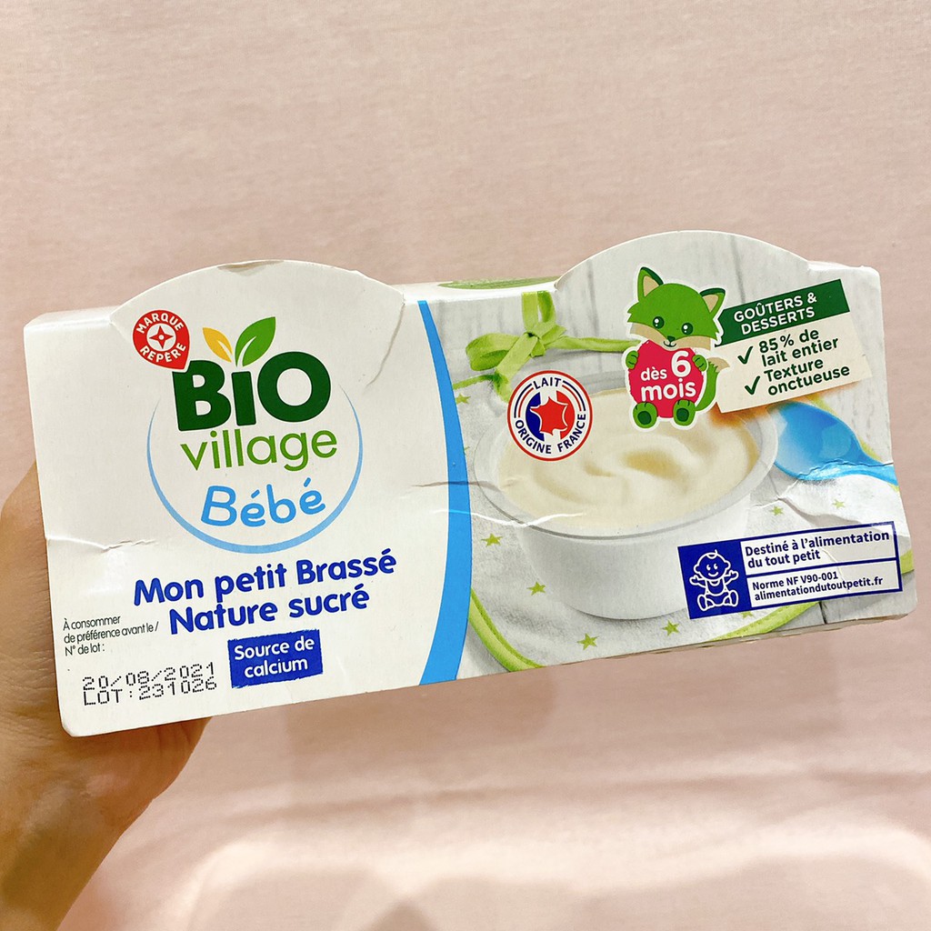 [Lẻ 1 hũ 100gr] Sữa chua / Váng sữa hữu cơ Bio Village BeBe 6M+ AIR 100gr_Date 08-12/2022