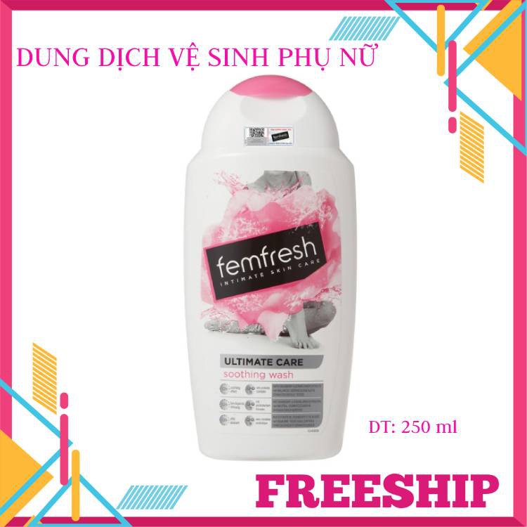 Dung dịch vệ sinh phụ nữ Femfresh Soothing Wash - Màu trắng hồng - 250 ml - Nhập khẩu Anh