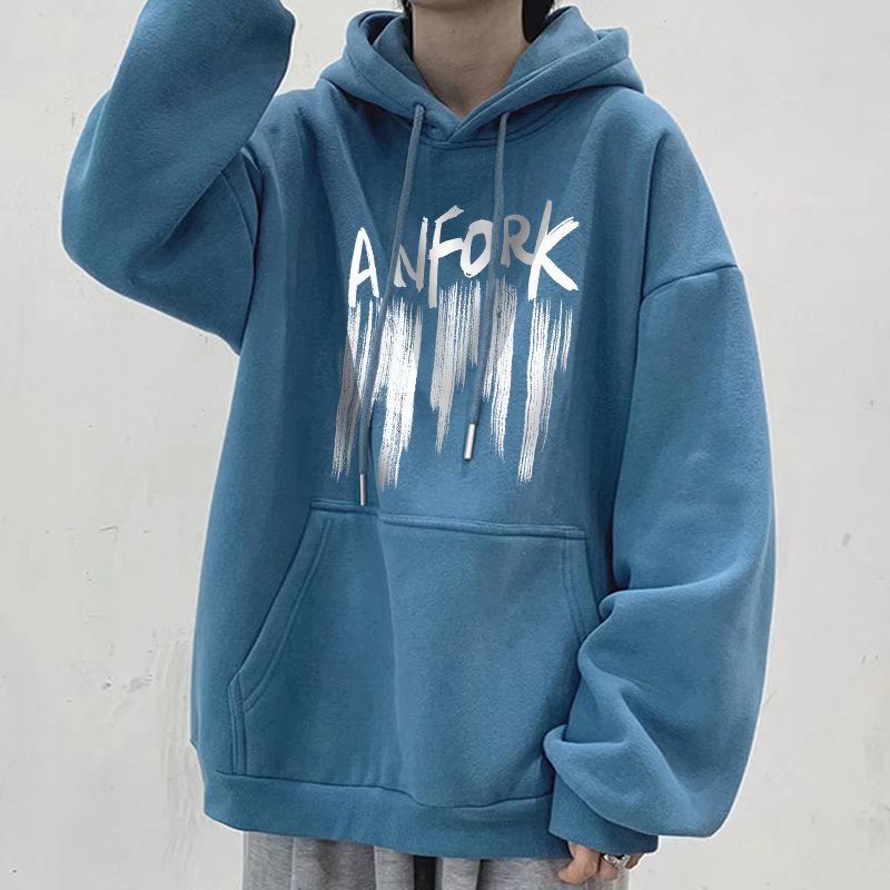 Áo hoodie tay dài dáng rộng vải cotton thời trang xuân thu cá tính dành cho nam