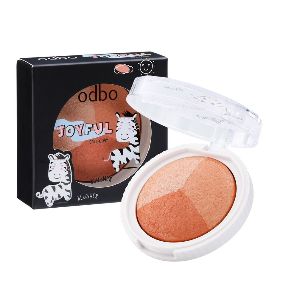 Phấn Má Hồng Có Nhũ Odbo Tông Cam Gạch Joyful Blusher OD0115 No.01