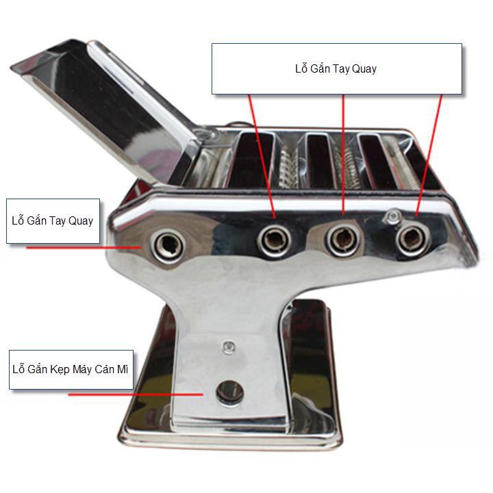 Máy Cán Bột Làm Mì Tươi Quay Tay 2 3 Lưỡi Cắt Inox Dùng Gia Đình Tiện Dụng Bảo Hành 3 Tháng