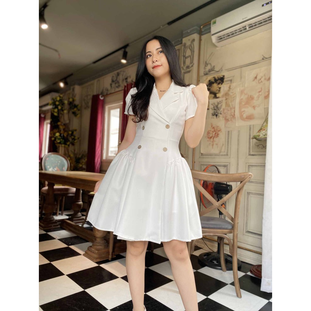 [Mã FATHANG5 giảm 10K đơn 50K] [HÀNG CAO CẤP] Đầm vest trắng đi tiệc cưới, dạo phố, đi chơi, đi làm xinh xắn, sang trọng | BigBuy360 - bigbuy360.vn