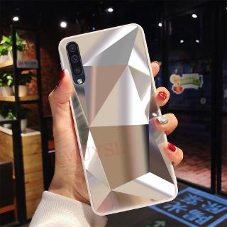 Dành cho Samsung Galaxy A20S A10S A9S A40S A60 A2Core M30 M40 M10 M20 Sang Trọng 3D Kết Cấu Kim Cương Gương Bóng Lấp Lánh Bao Da